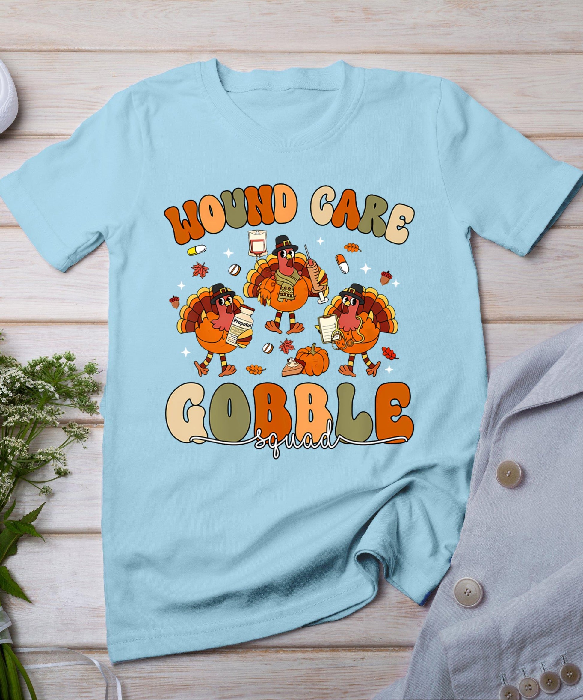 Wound Care Turkey Gobble Squad Wound Specialist Thanksgiving T-Shirt