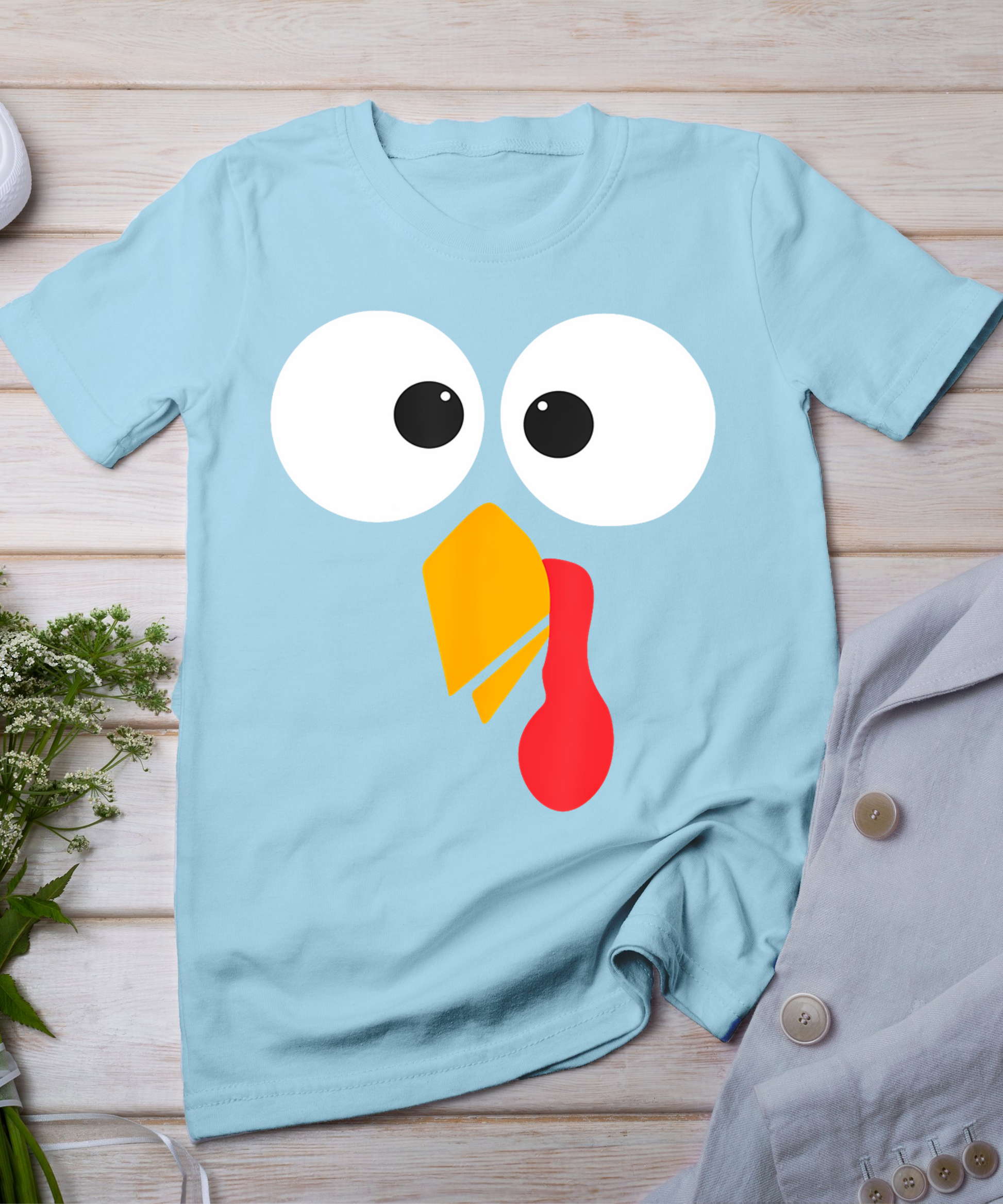 Thanksgiving Turkey Face Matching Family Costume Cute Kids T-Shirt