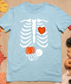 Pregnant Skeleton Mom Halloween Pregnancy Baby Announcement T-Shirt