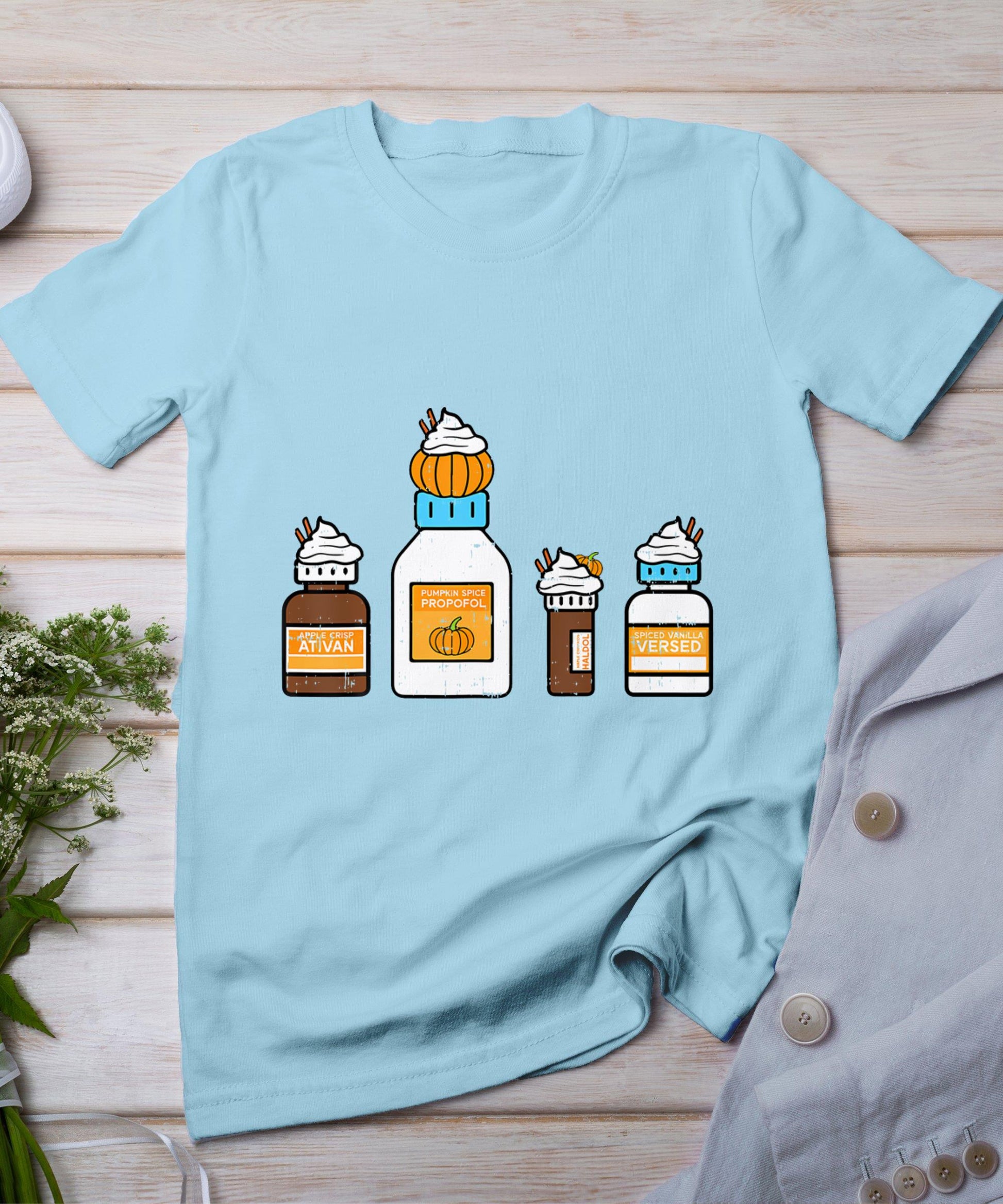 Pumpkin Spice Funny Nurse Halloween Thanksgiving Scrub Fall T-Shirt