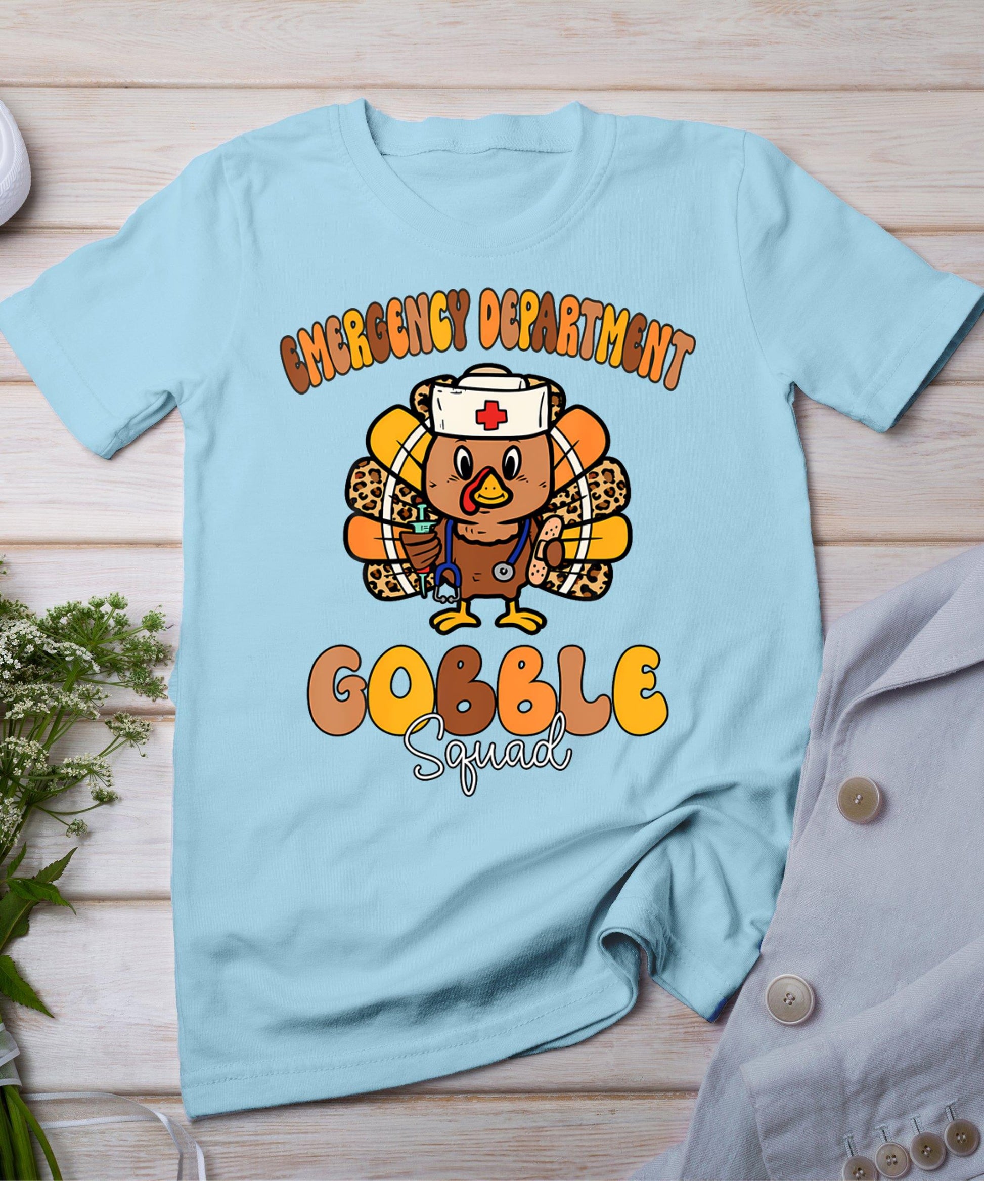 Emergency Department Gobble Squad Thanksgiving Er Nurse Fall T-Shirt