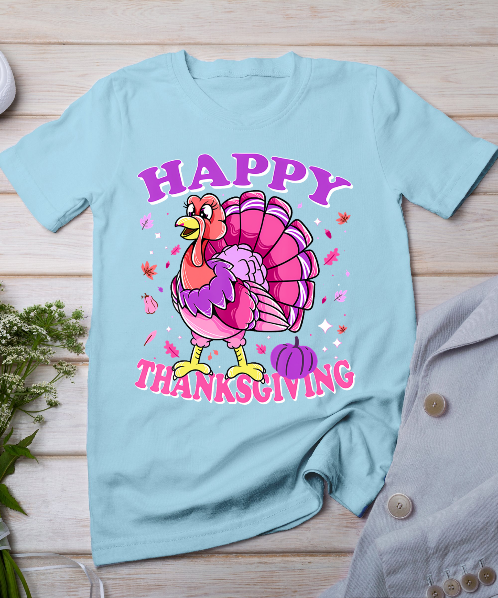 Female Turkey Happy Thanksgiving T-Shirt