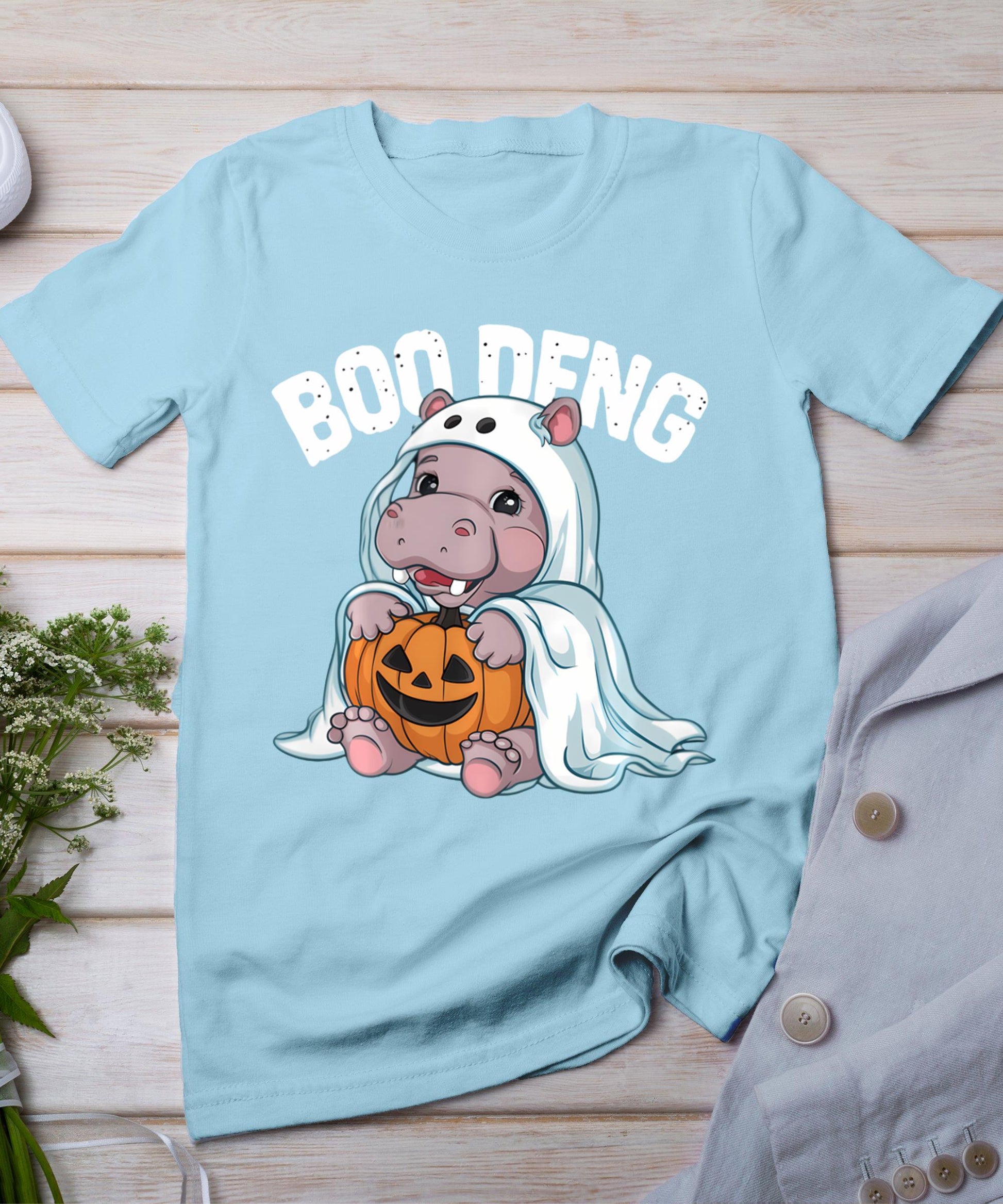 Halloween Moo Deng Baby Hippo Boo Deng T-Shirt