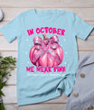 In October We Wear Pink Pumpkin Breast Cancer Awareness Gift T-Shirt