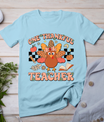 One Thankful Teacher Thanksgiving Retro Groovy Fall Teachers T-Shirt