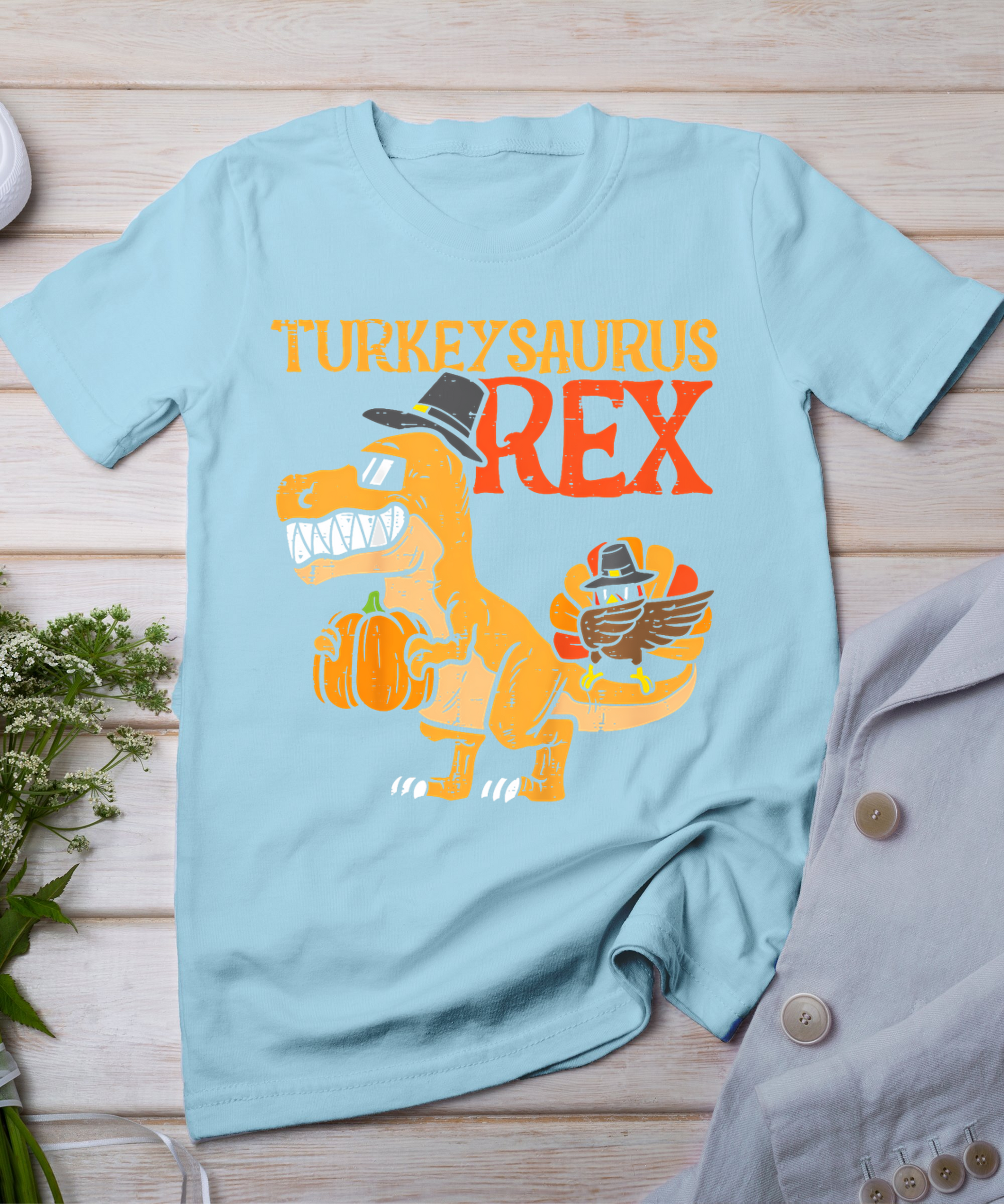 Thanksgiving Turkey Cat Meow Funny Men Women Thanksgiving T-Shirt