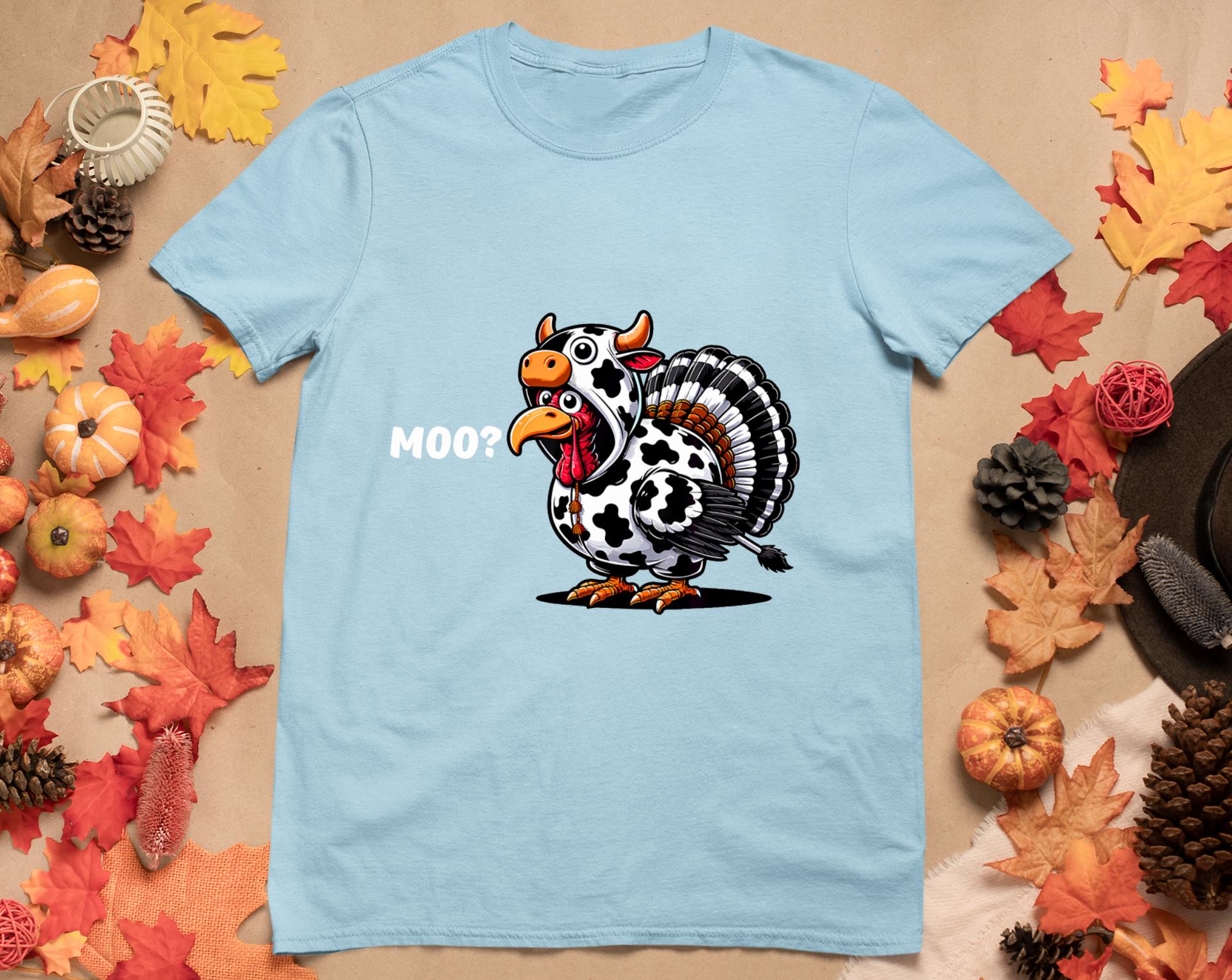 Turkey Moo Funny Thanksgiving T-Shirt