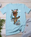 Christmas Nurse Reindeer Funny Xmas Nursing Scrub Top Women T-Shirt