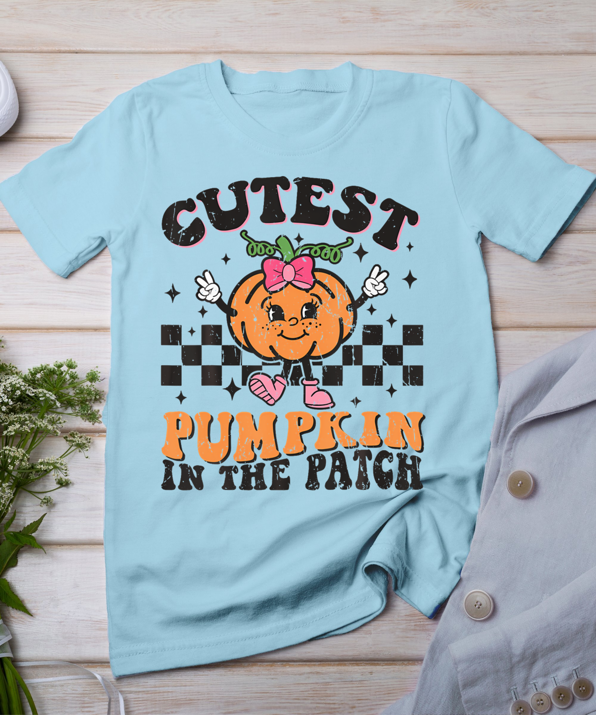 Cutest Pumpkin In The Patch Funny Halloween Thanksgiving T-Shirt