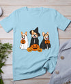 Retro Funny Ghost And Witch Corgi Dog Pumpkin Halloween Cute T-Shirt