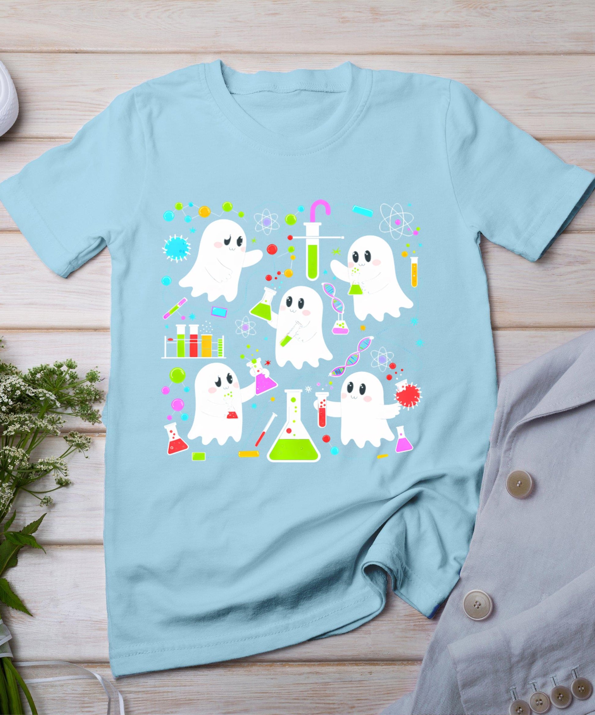 Ghost Science Teacher Chemistry Laboratory Halloween Costume T-Shirt