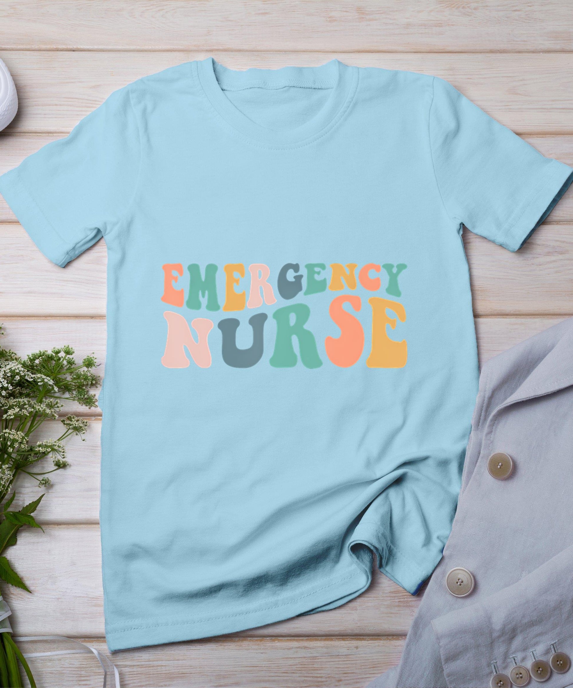 Groovy Er Nurse Emergency Room Nurse School Women Nursing T-Shirt