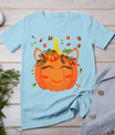 Cute Unicorn Pumpkin For Kids Halloween Thanksgiving T-Shirt