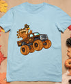 Thanksgiving Turkey Riding Monster Truck Boys Kids T-Shirt