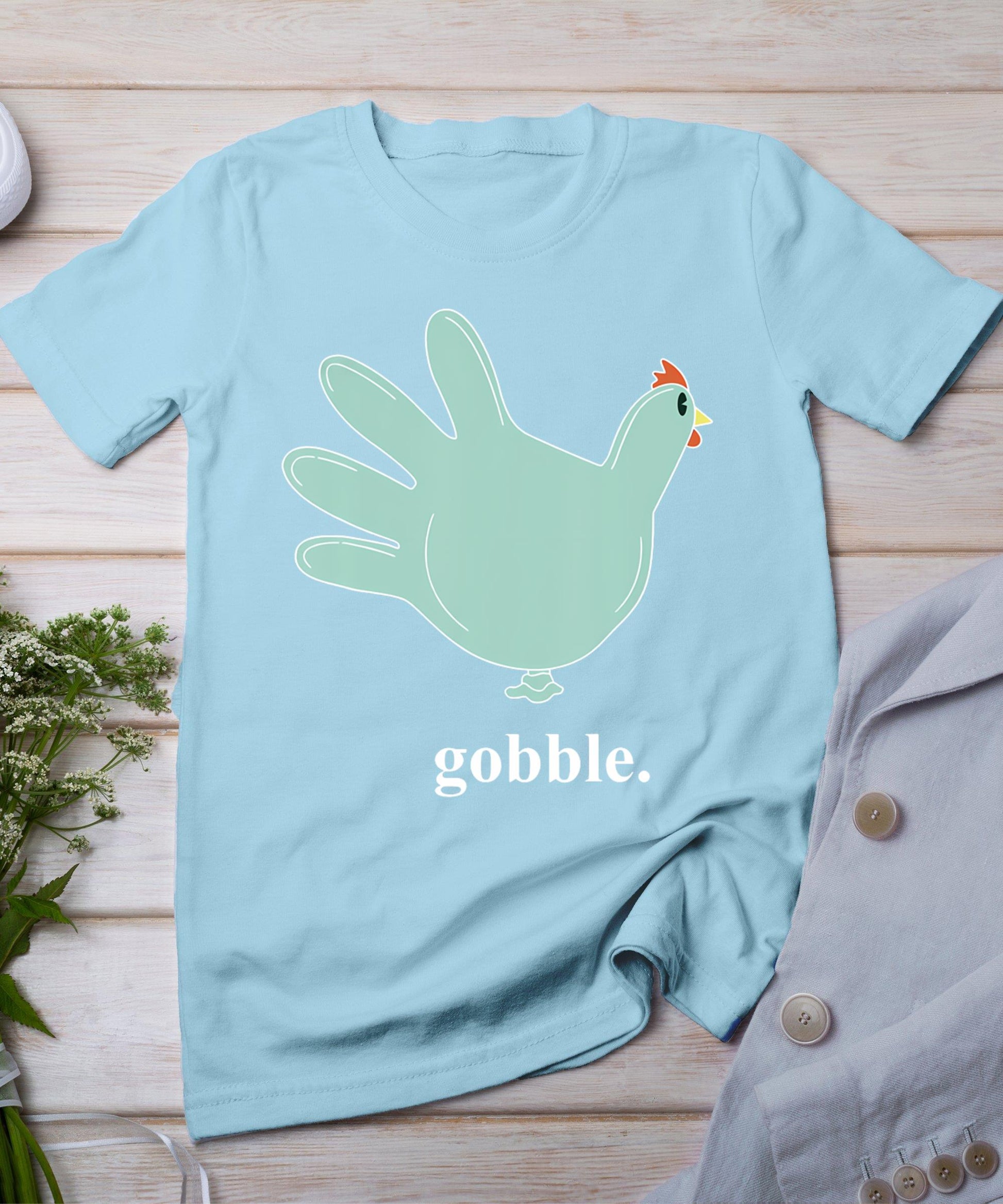 Turkey Glove Gobble Thanksgiving Thankful Nurse T-Shirt