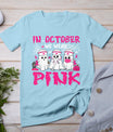 In October We Wear Pink Nurse Ghost Halloween Breast Cancer T-Shirt