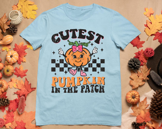 Cutest Pumpkin In The Patch Funny Halloween Thanksgiving T-Shirt