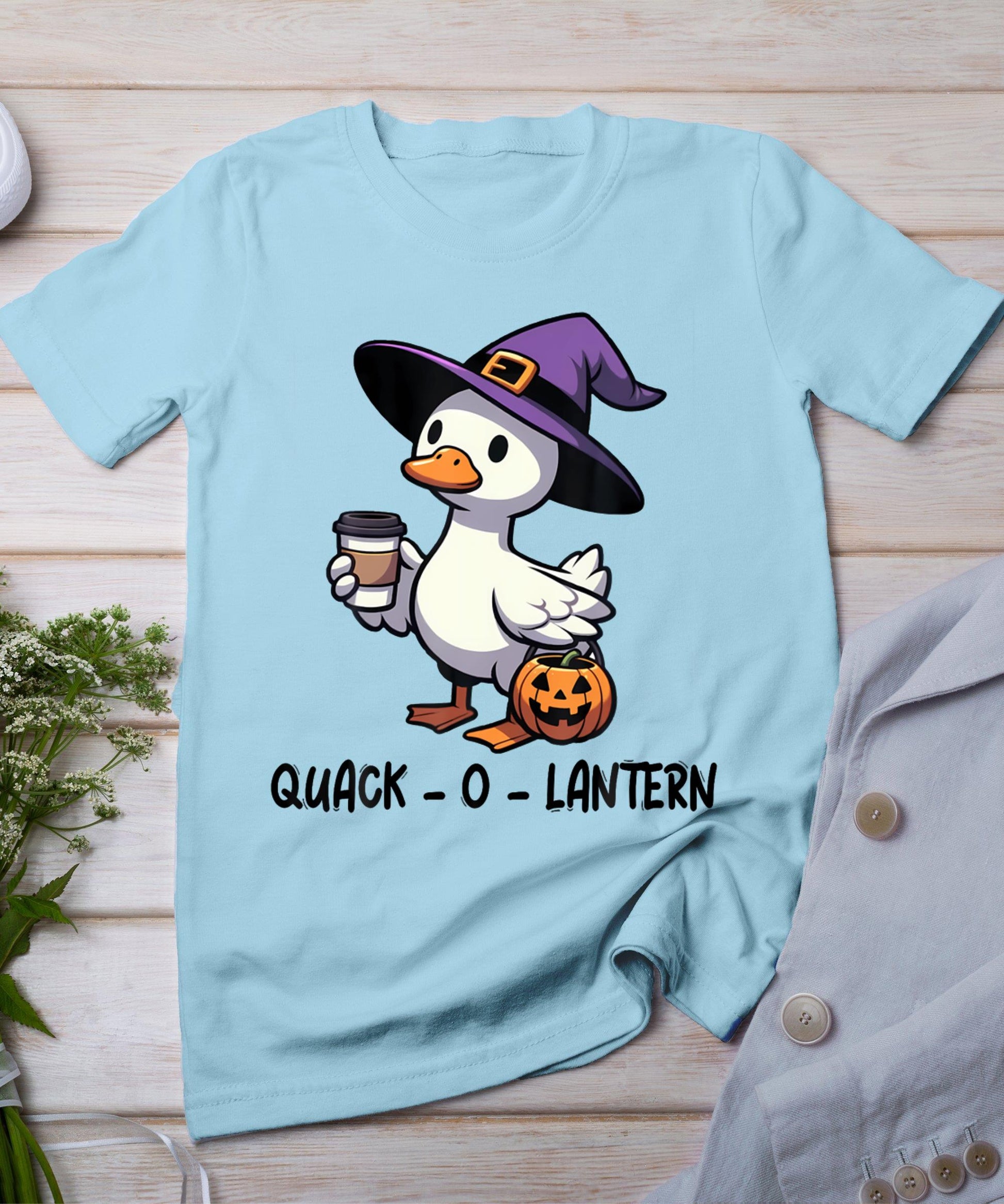 Goose Halloween Spooky Season Funny Goose Quack O Lantern T-Shirt