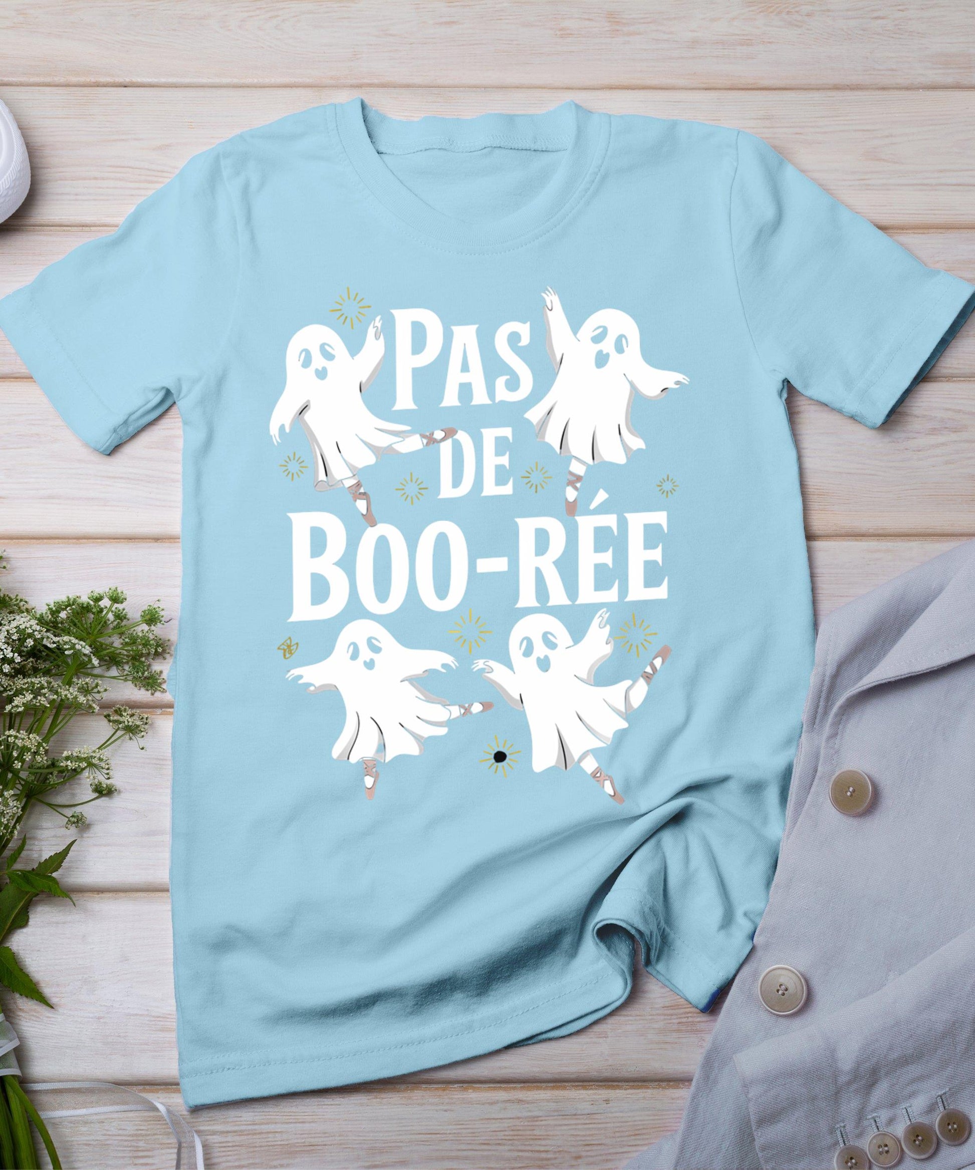 Funny Ghost Ballet Pas De Boo Halloween Dance T-Shirt