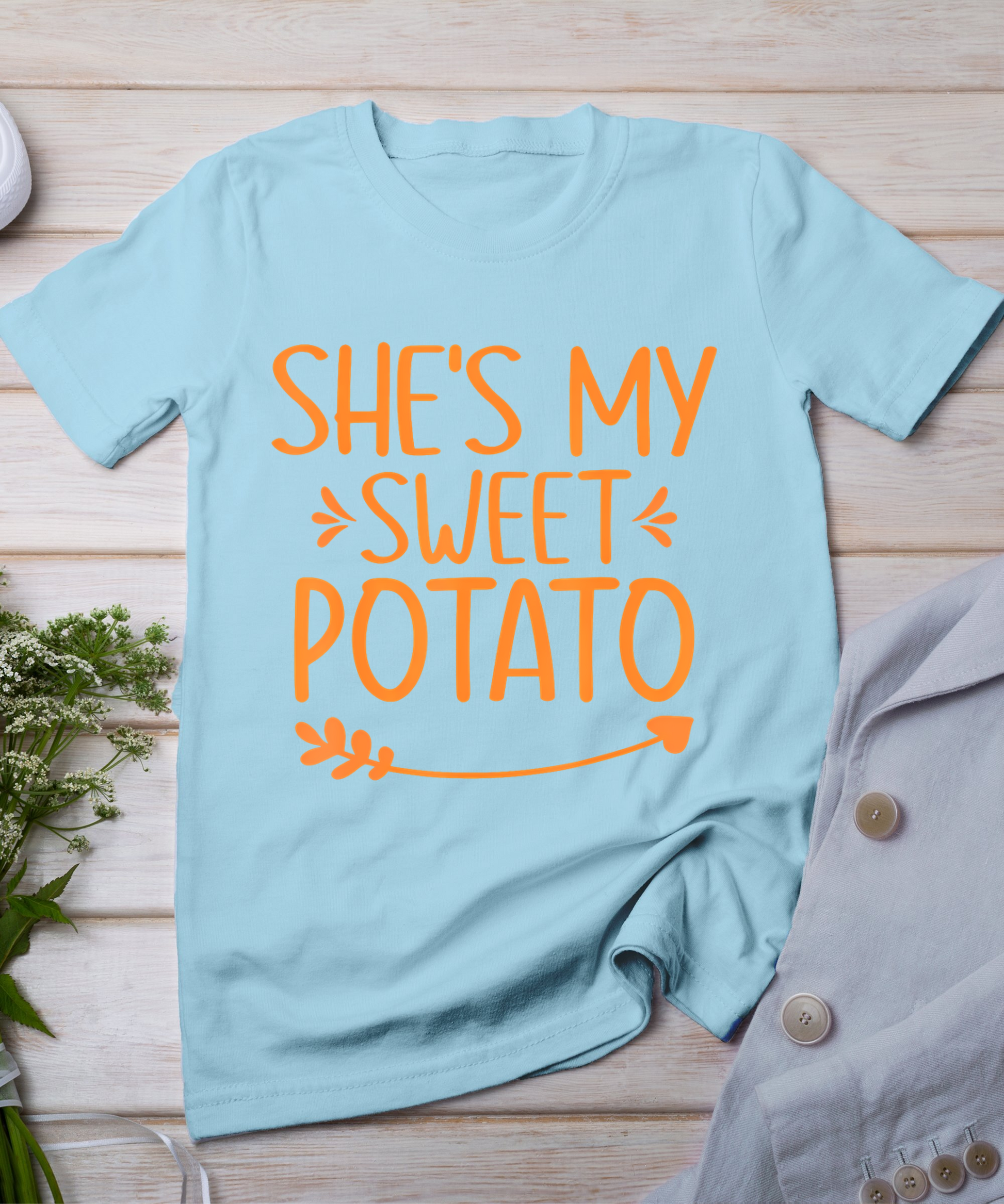 Thanksgiving Matching Couples Outfit Sweet Potato Yes I Yam T-Shirt