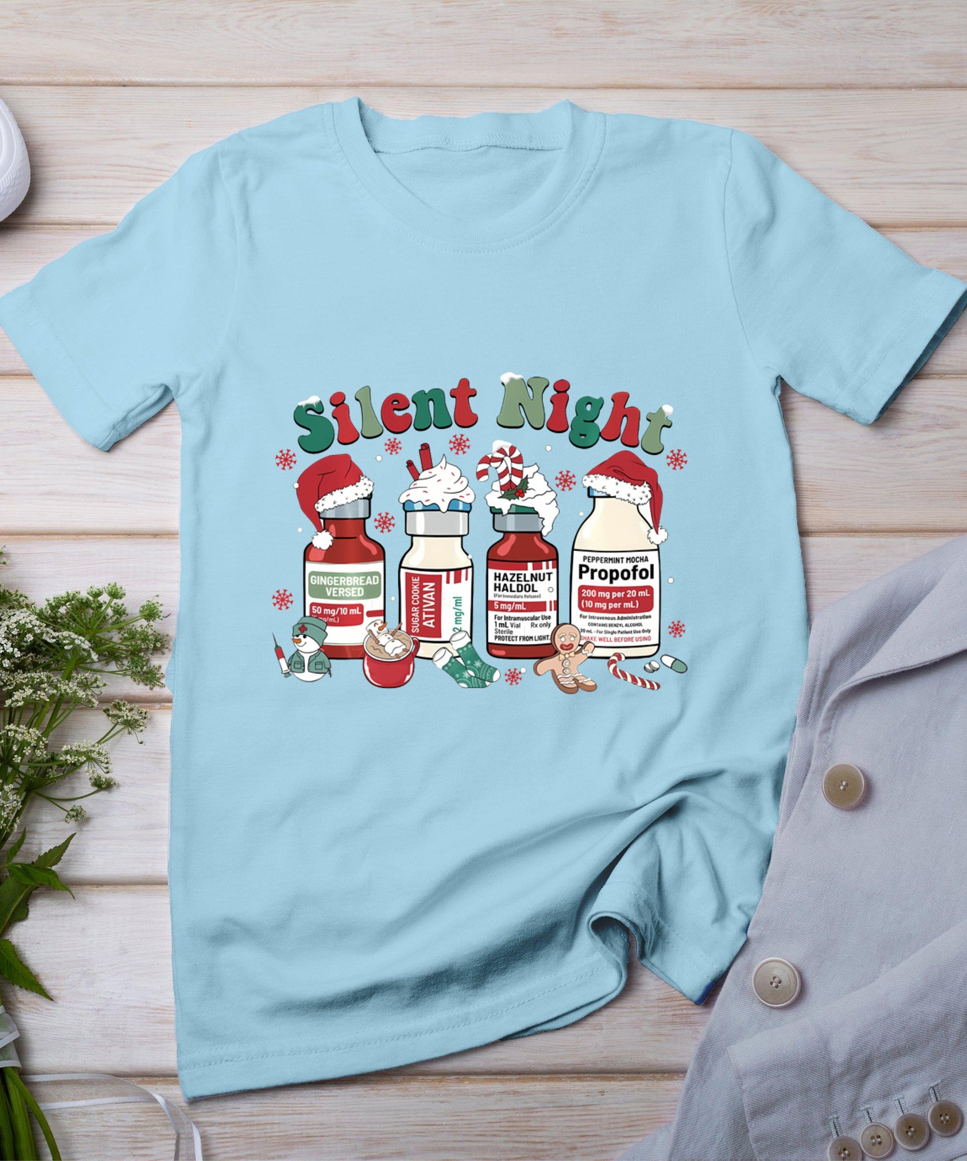 Icu Nurse Christmas Silent Night T-Shirt