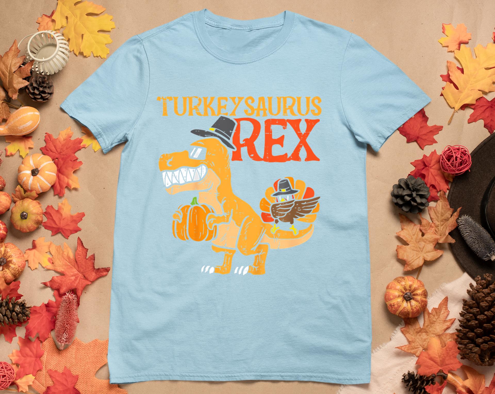 Turkeysaurus Rex Dab Turkey Dino Toddler Boys Thanksgiving T-Shirt