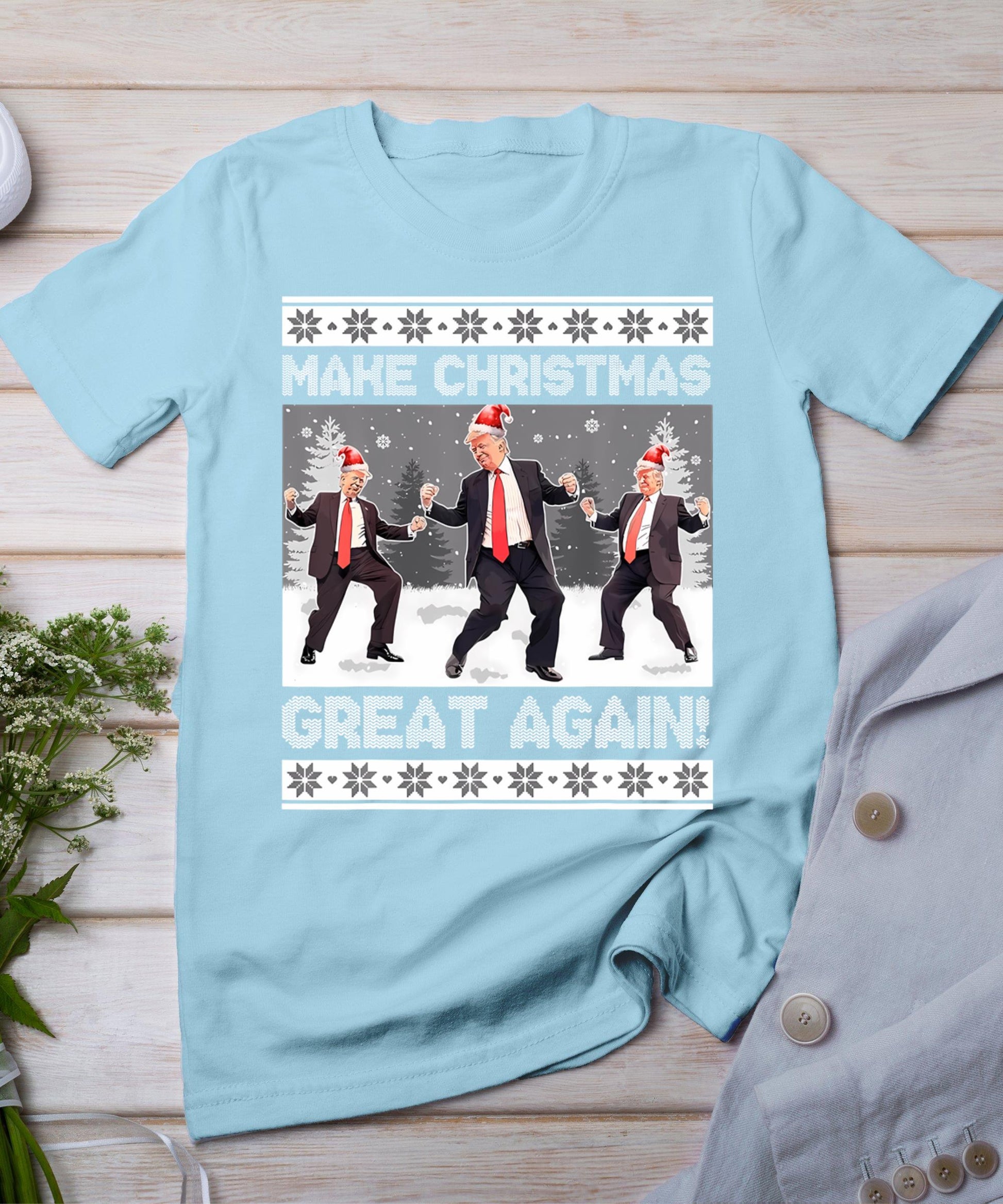 Santa Trump Dance Make Christmas Great Again Ugly Sweater T-Shirt