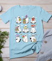 Cute Ghost Book Reading Halloween Books Lover Teacher Kids T-Shirt