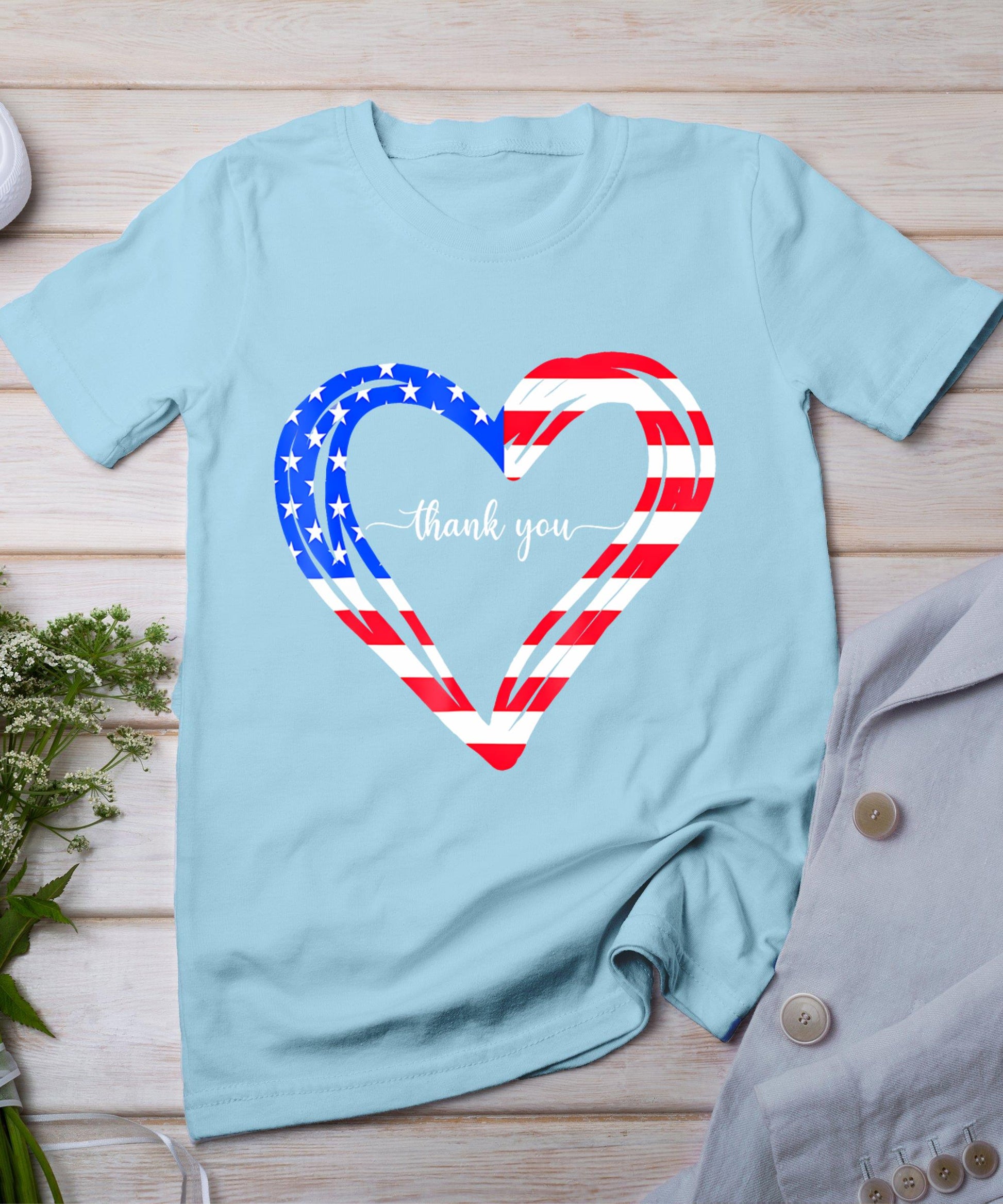 Thank You For Your Services Patriotic - Heart Veterans Day T-Shirt