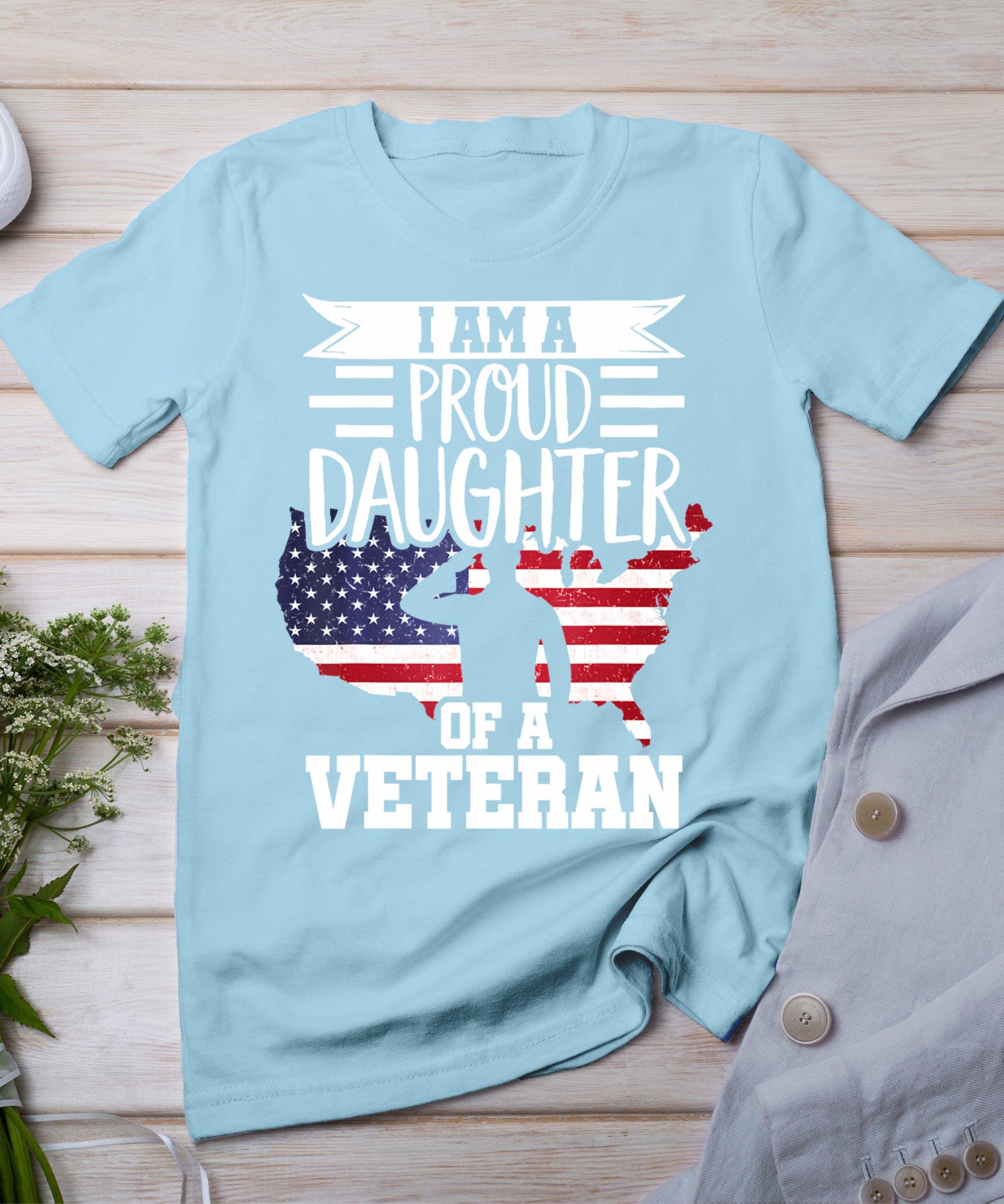 Proud Daughter Veteran Nothing Scares Patriotic Veterans Day T-Shirt