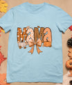 Retro Mama Coquette Bows Leopard Mom Fall Thanksgiving Women T-Shirt