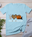 Peace Love Halloween Happy Halloween Pumpkin Leopard Heart T-Shirt