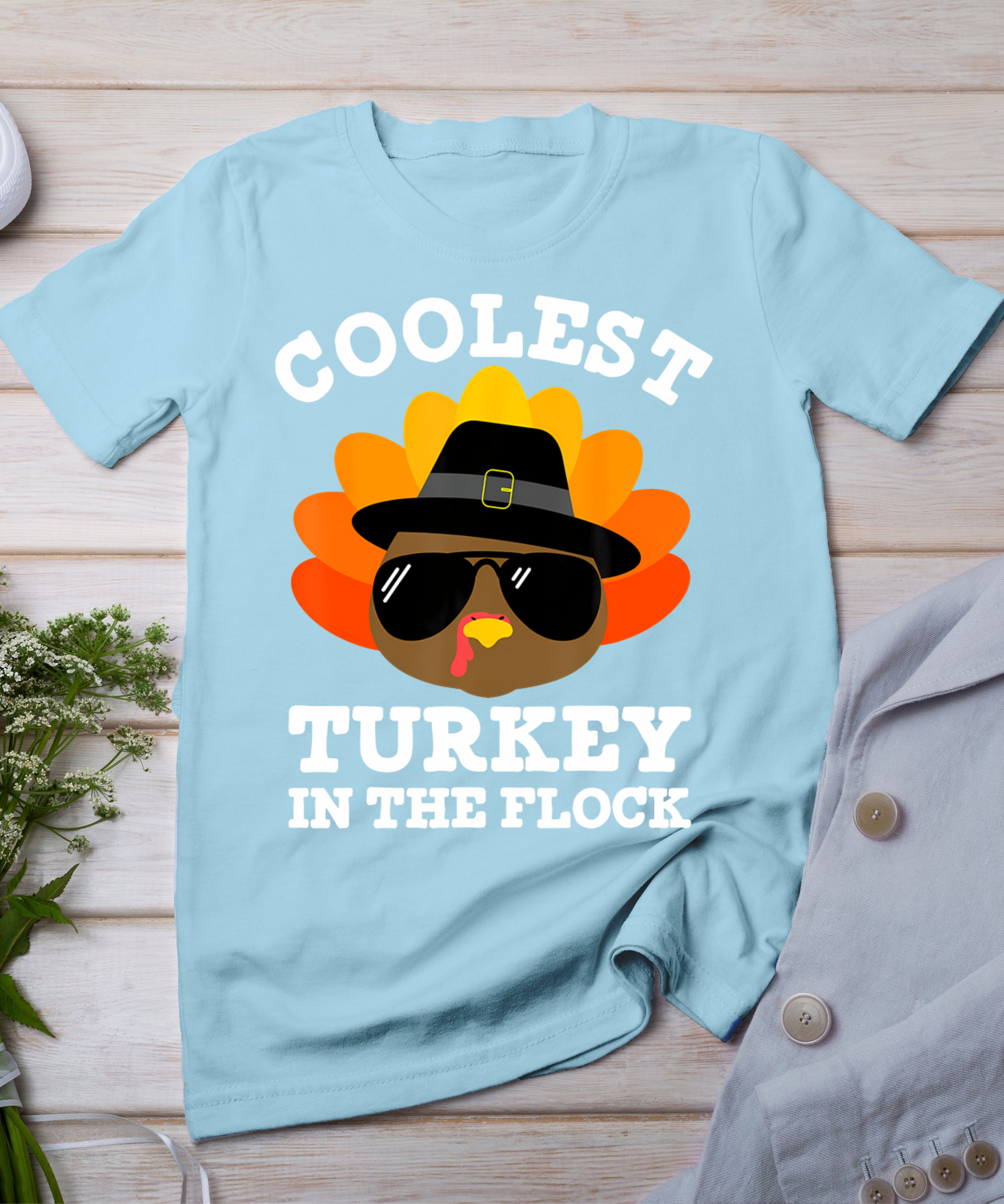 Thanksgiving For Men Boys Toddler Kids Coolest Turkey T-Shirt