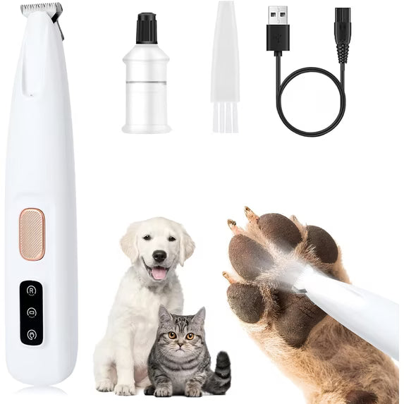 LED Light Pet Hair Trimmer, Multifunctional Rechargeable Electric Dog Clippers for Trimming Eyes Ears Face and Rump, Silent Electric Pet Hair Trimmer for Small Dogs and Cats