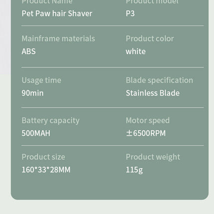 LED Light Pet Hair Trimmer, Multifunctional Rechargeable Electric Dog Clippers for Trimming Eyes Ears Face and Rump, Silent Electric Pet Hair Trimmer for Small Dogs and Cats