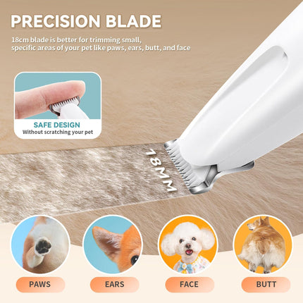 LED Light Pet Hair Trimmer, Multifunctional Rechargeable Electric Dog Clippers for Trimming Eyes Ears Face and Rump, Silent Electric Pet Hair Trimmer for Small Dogs and Cats