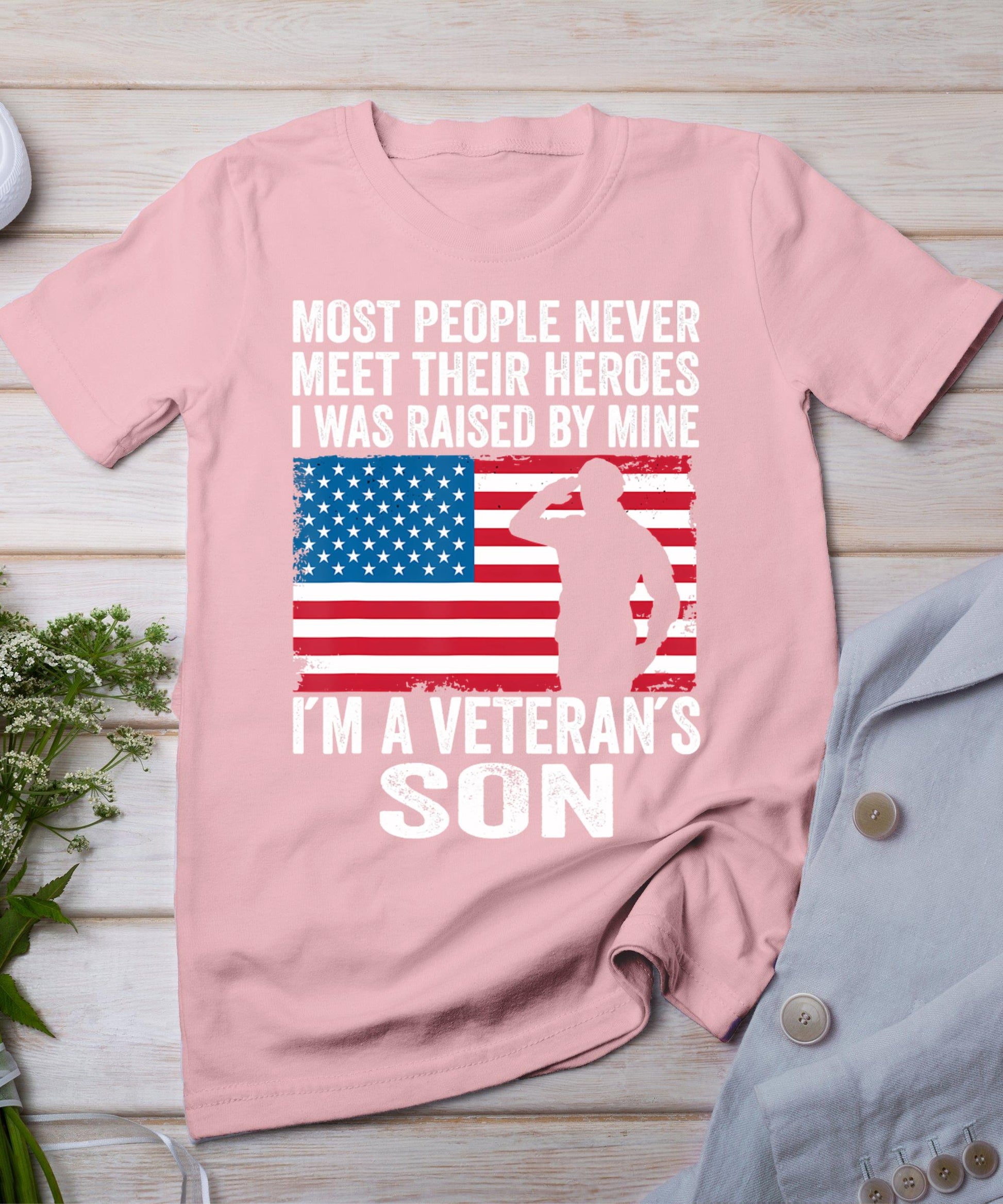 American Proud Veteran Son Veterans Day Memorial Day T-Shirt