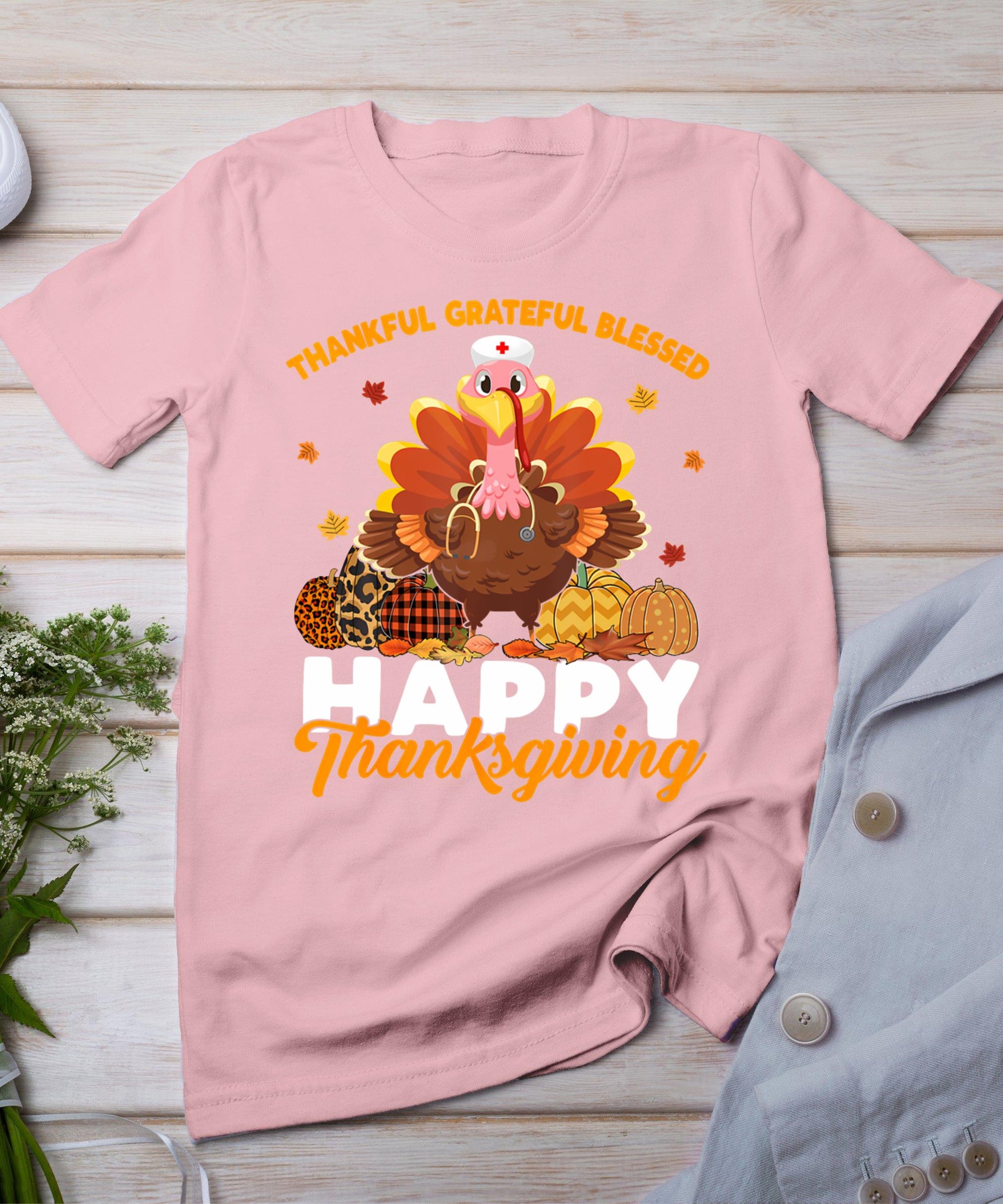 Turkey Nurse Life Thanksgiving Holiday Fall Nursing Scrub Er T-Shirt