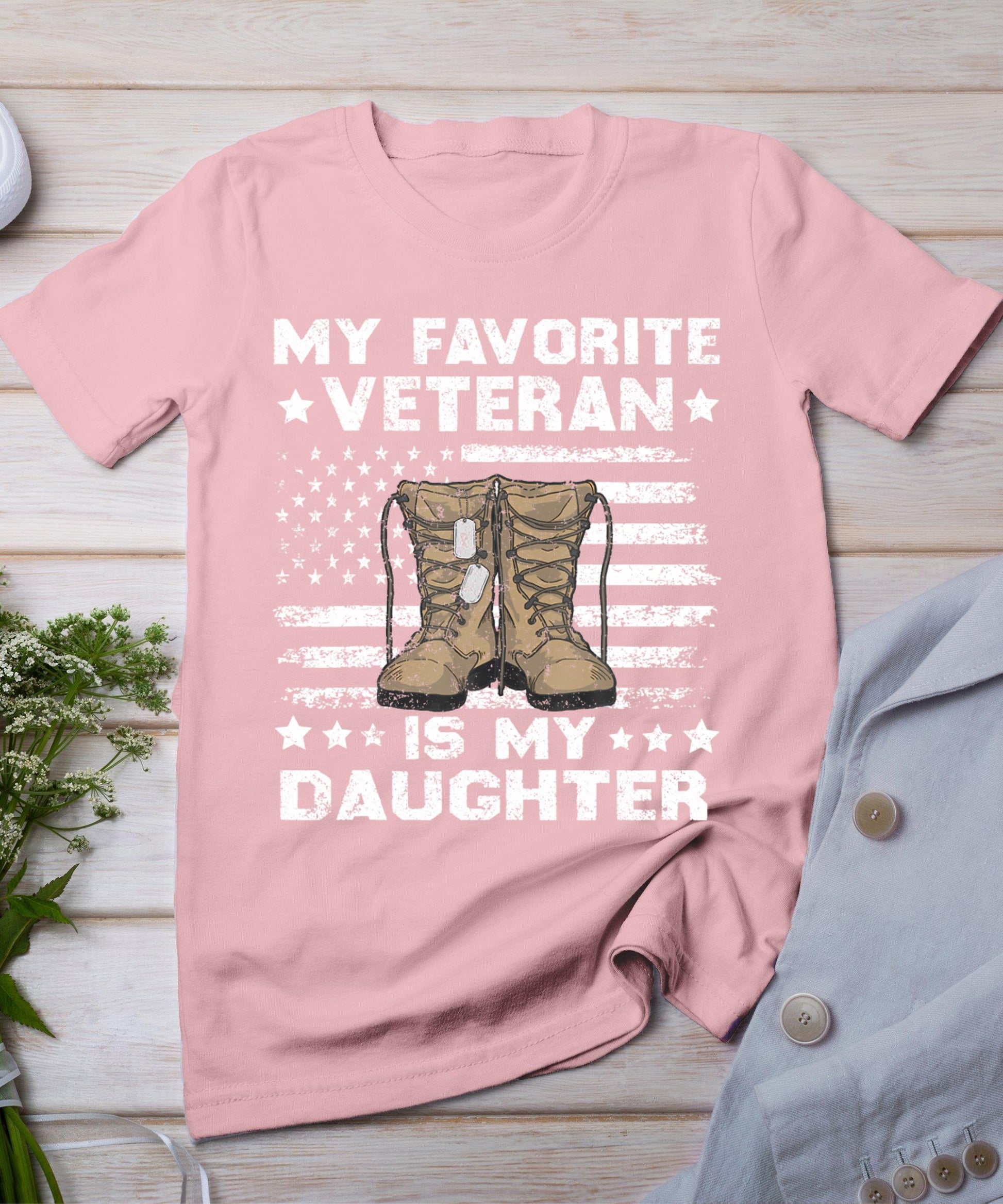 Veterans Day My Favorite Veteran Is My Daughter For Kids T-Shirt