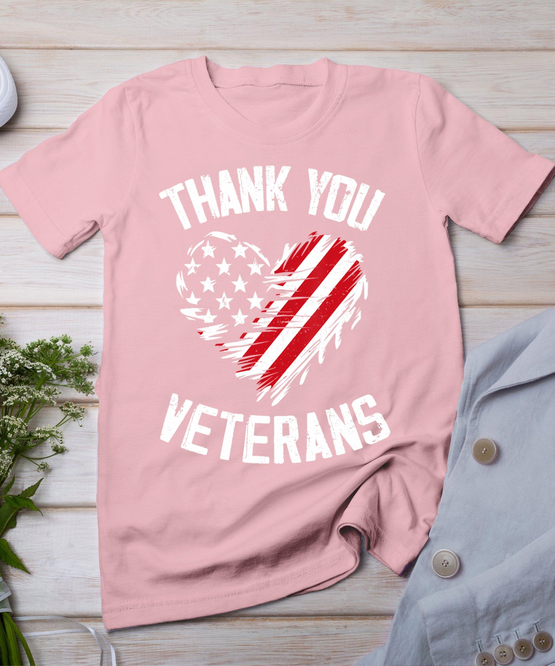 Thank You Veterans Patriotic American Flag Veterans Day 2024 T-Shirt