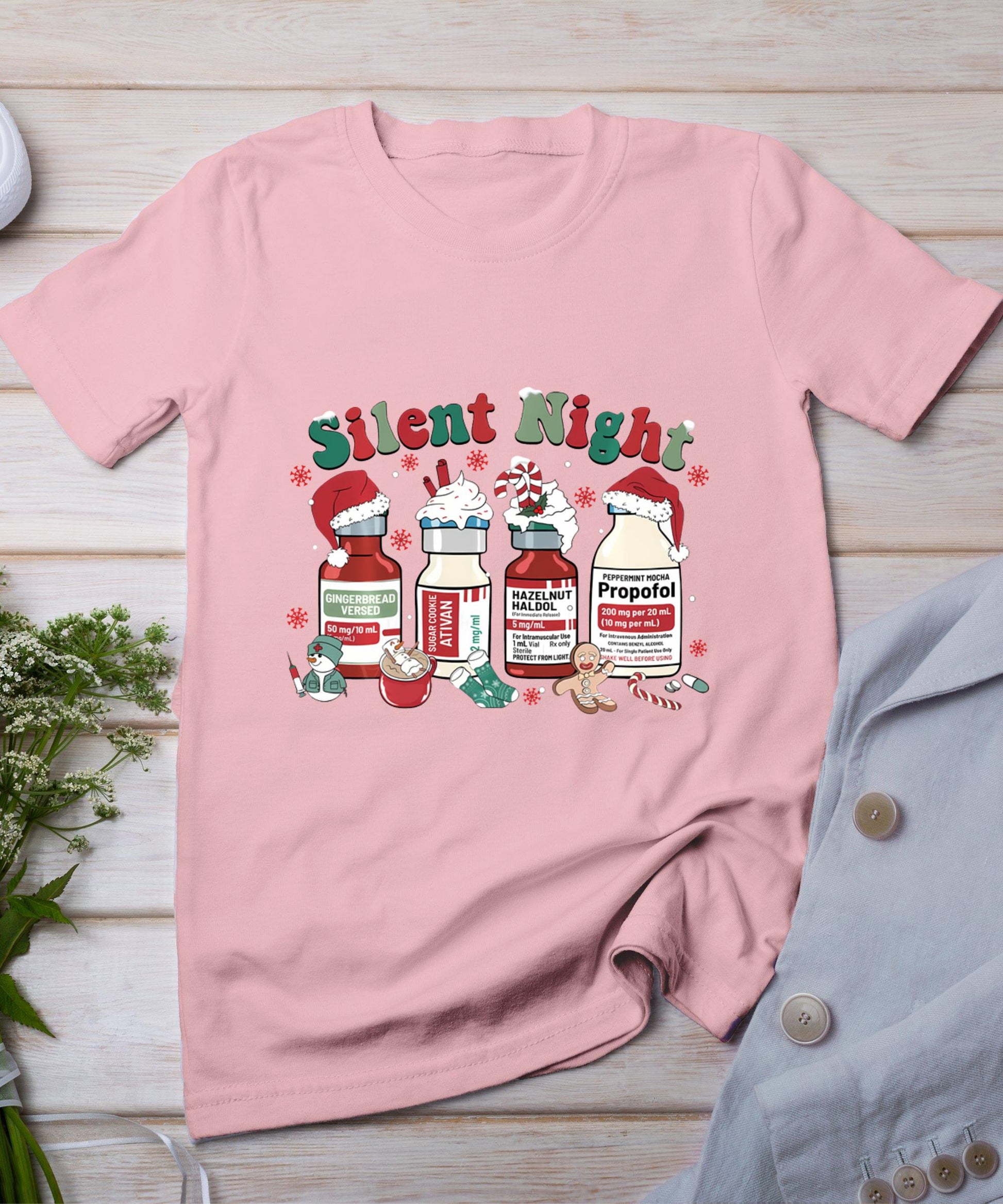 Icu Nurse Christmas Silent Night T-Shirt