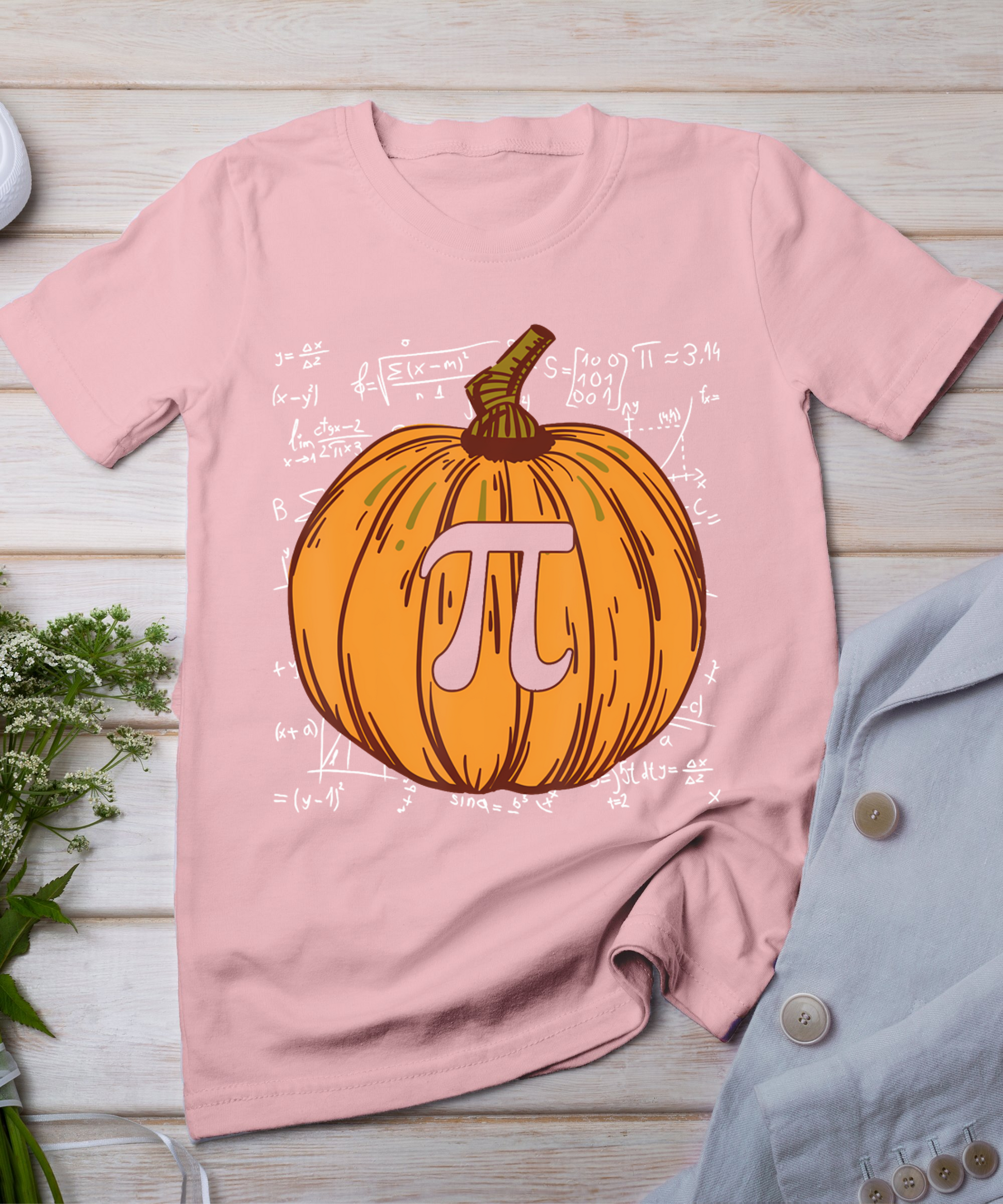 Funny Pumpkin Pie Halloween Fall Thanksgiving Pumpkin Pi T-Shirt