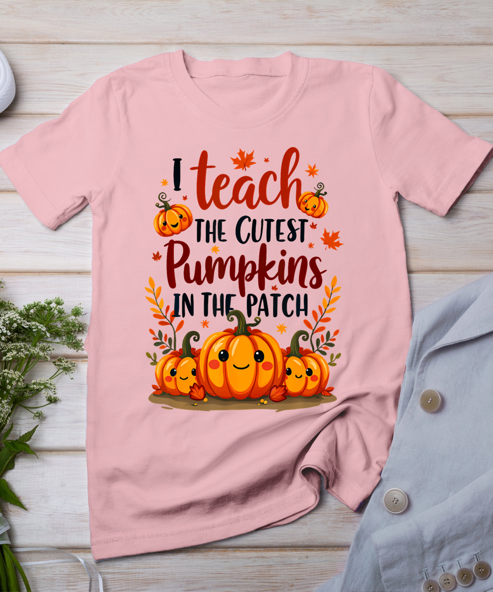 I Teach The Cutest Pumpkins In The Patch For Kids Women T-Shirt