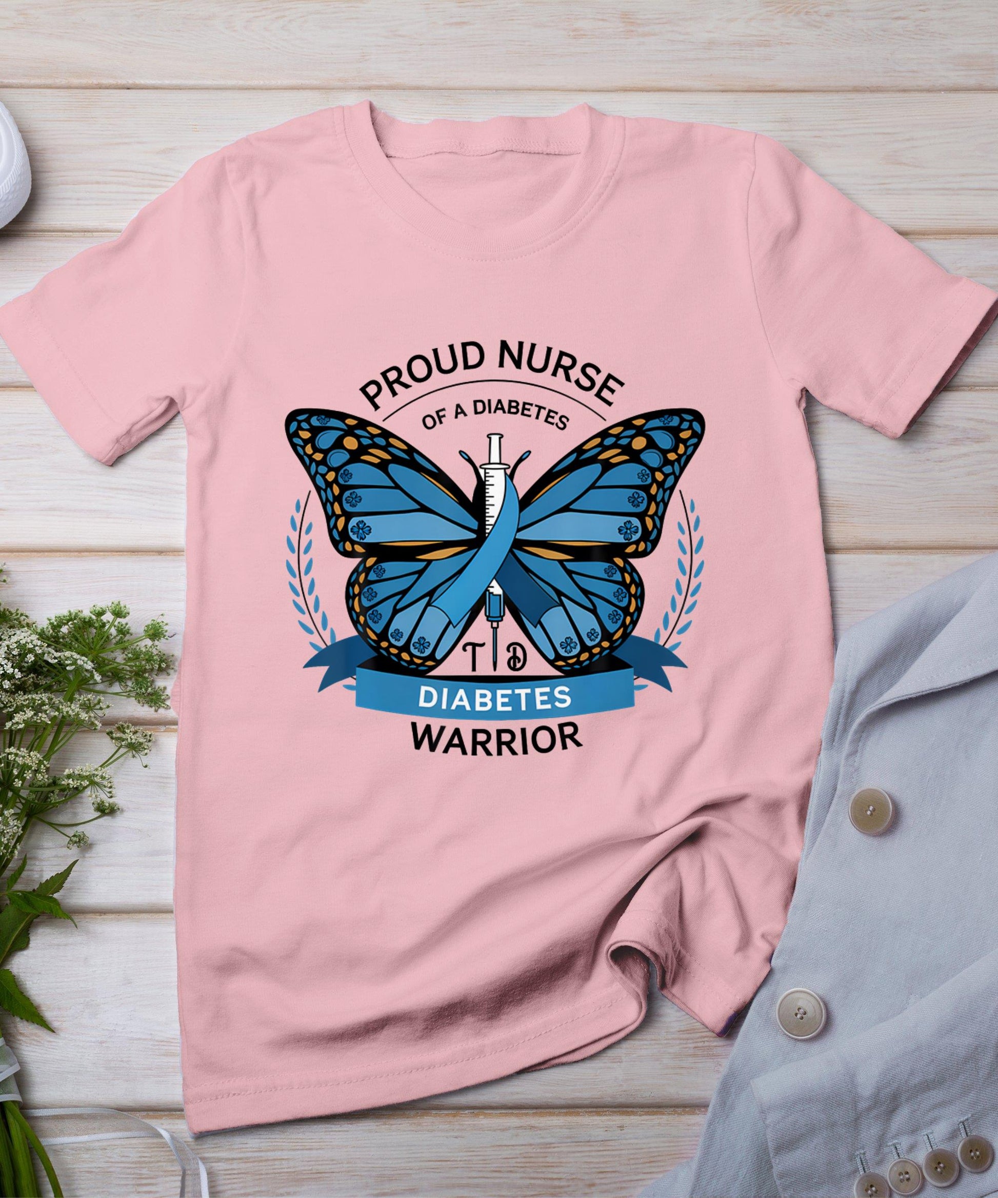 Proud Nurse Diabetes Warrior T1D Awareness T-Shirt