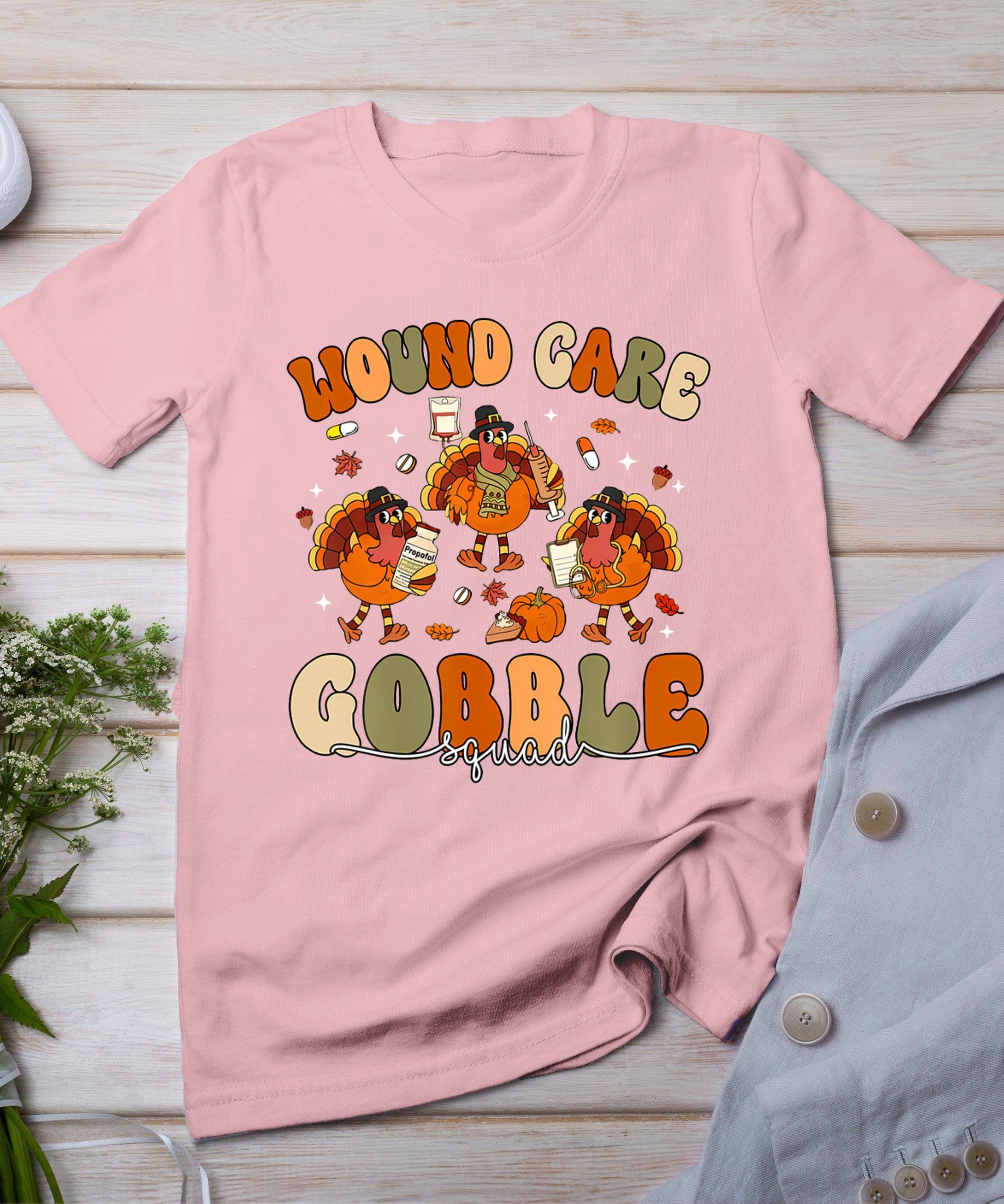 Wound Care Turkey Gobble Squad Wound Specialist Thanksgiving T-Shirt