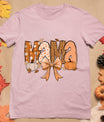 Retro Mama Coquette Bows Leopard Mom Fall Thanksgiving Women T-Shirt