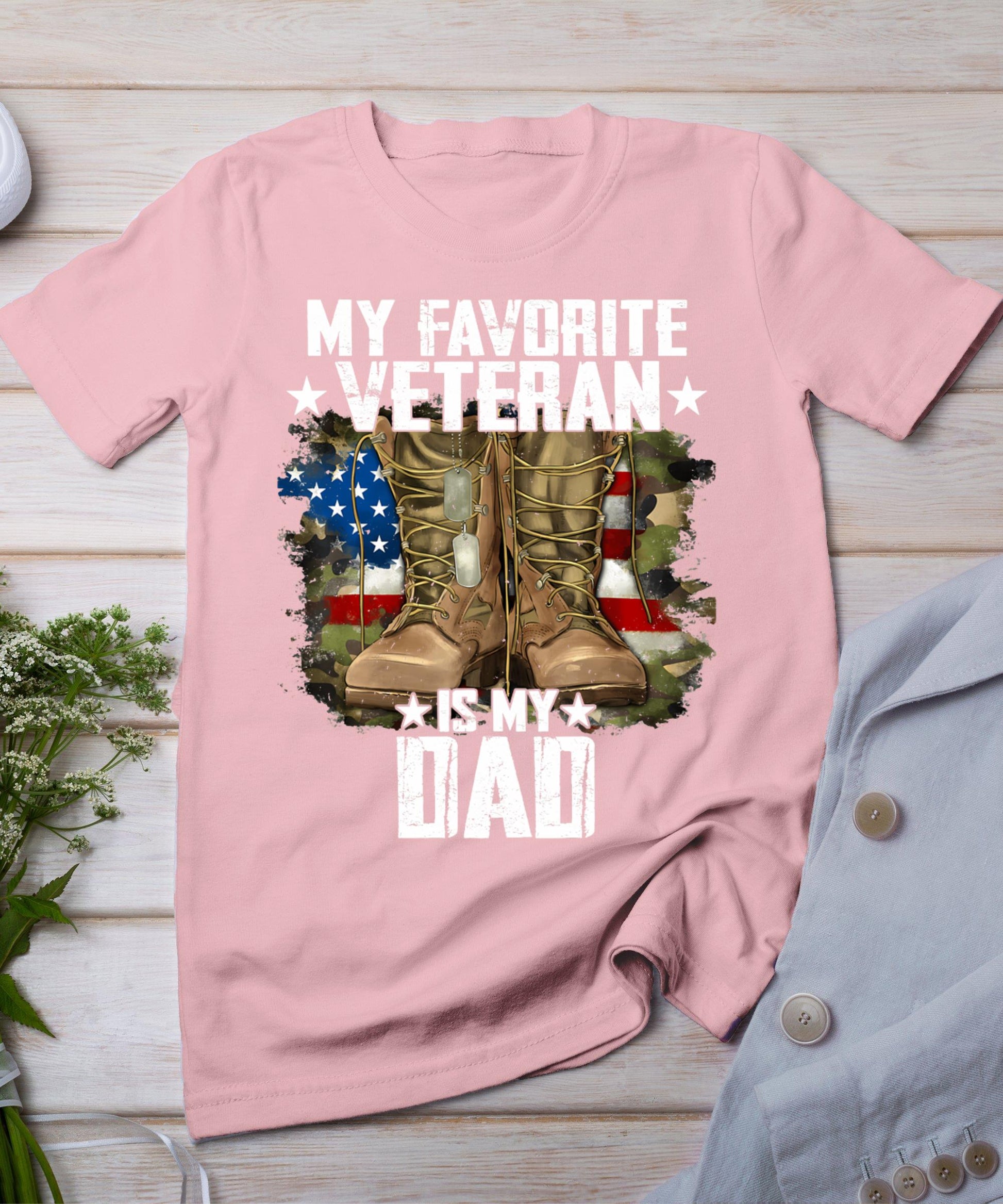 Father Veterans Day My Favorite Veteran Is My Dad For Kids T-Shirt