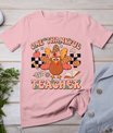 One Thankful Teacher Thanksgiving Retro Groovy Fall Teachers T-Shirt