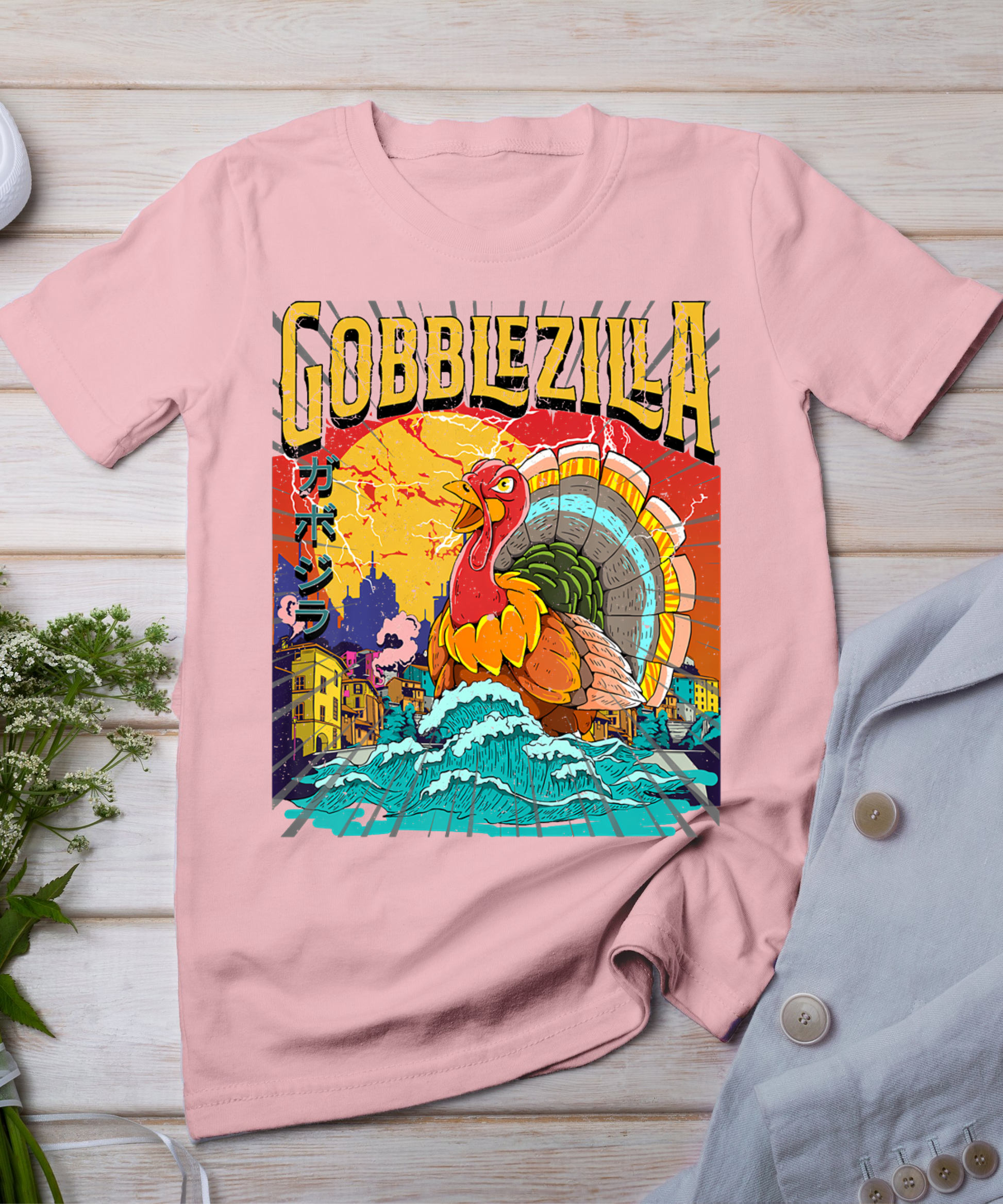 Turkey Day Thanksgiving Gobblezilla T-Shirt