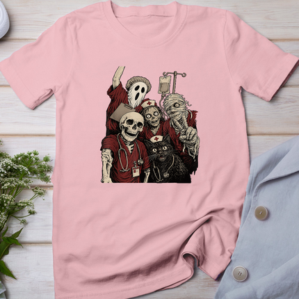 Halloween Nurse Squad Skeleton Spooky Nursing Crew RN Scrubs T-Shirt